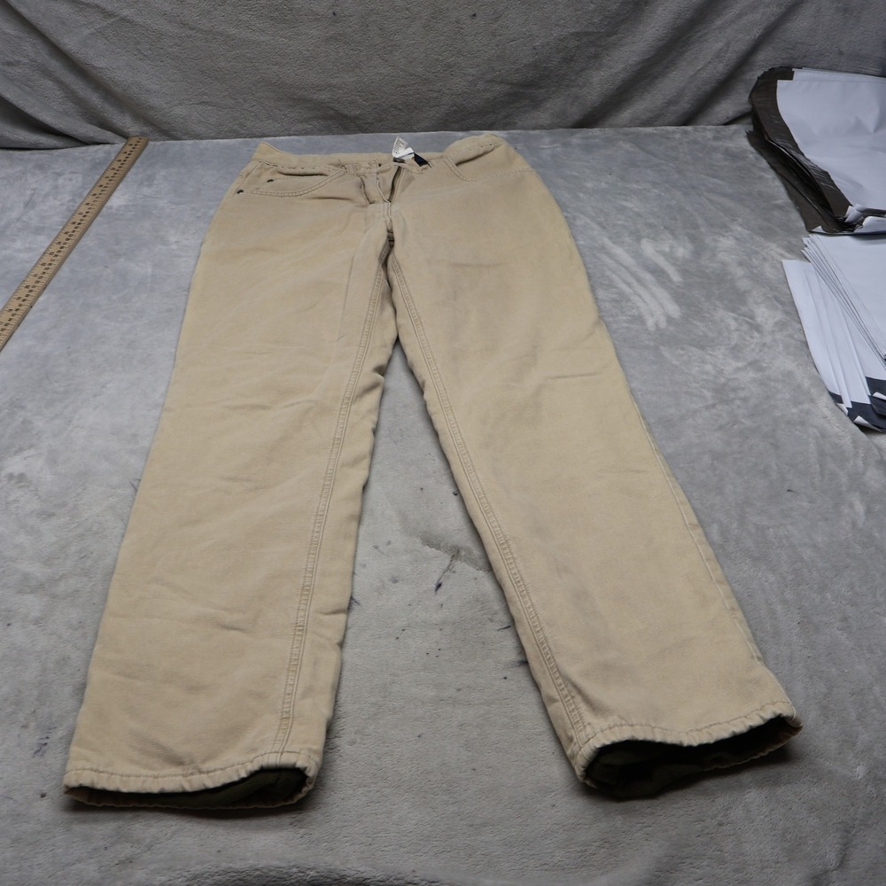 Woolrich Pants Womens 4 Beige Fleece Lined Outdoor Workwear Winter Classic 28x30